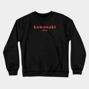 Kawasaki Japan Simple Text Red Design Crewneck Sweatshirt